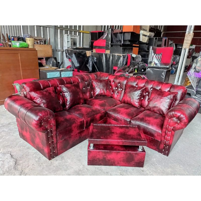 Sofa L Sudut Oscar Wash+Meja