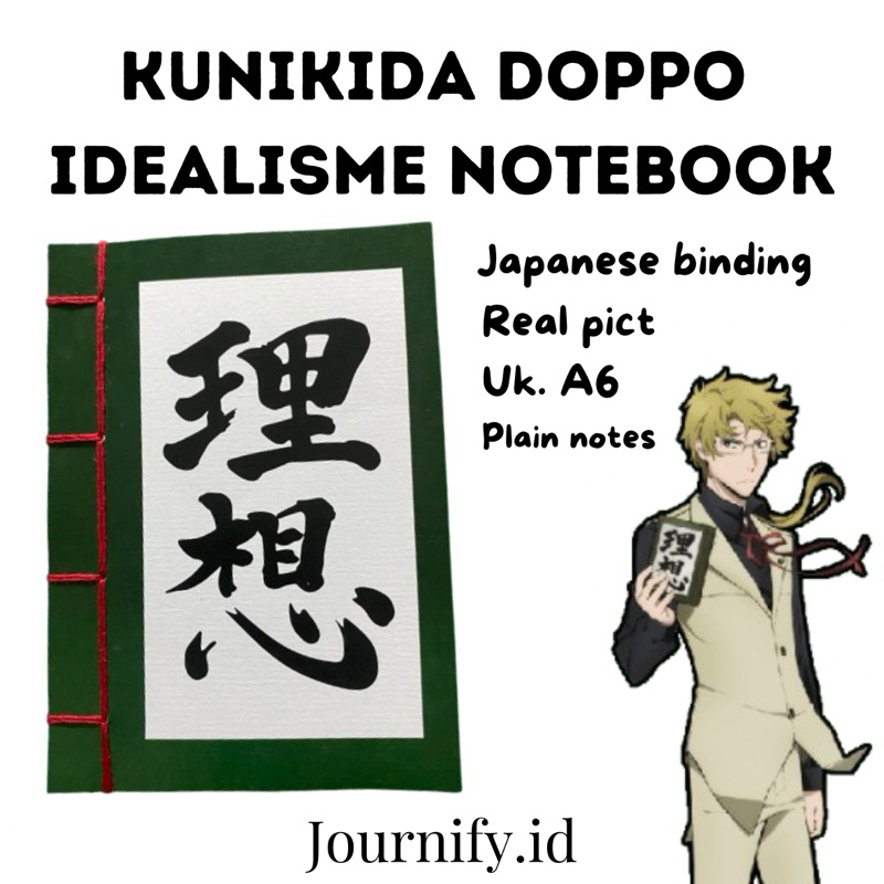 

Journify.id IDEALISME NOTEBOOK - Buku Tulis Kunikida Doppo - Buku cosplay BSD - Buku Tulis Polos
