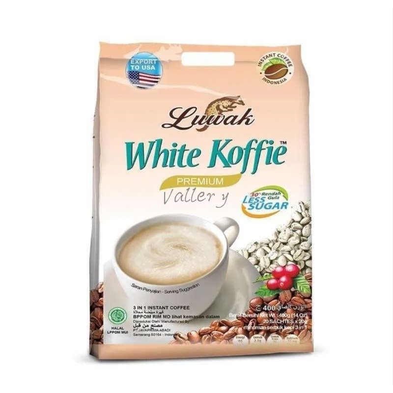 

Luwak White Koffie Premium Less Sugar Bag 19 x 20 gram
