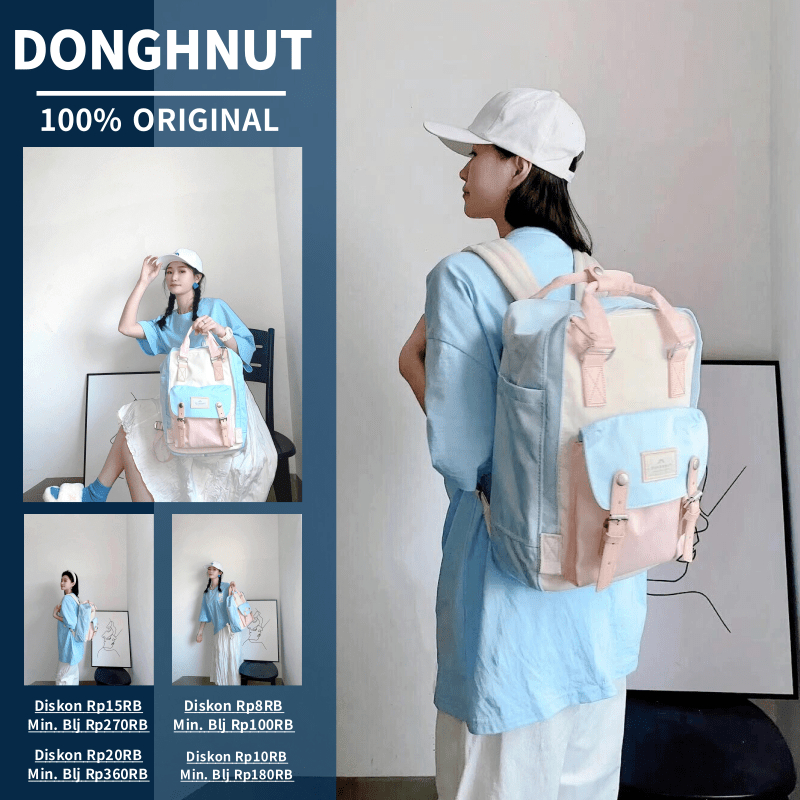 doughnut backpack tas sekolah aesthetic korean style tas sekolah sma perempuan tas bagus untuk sekol