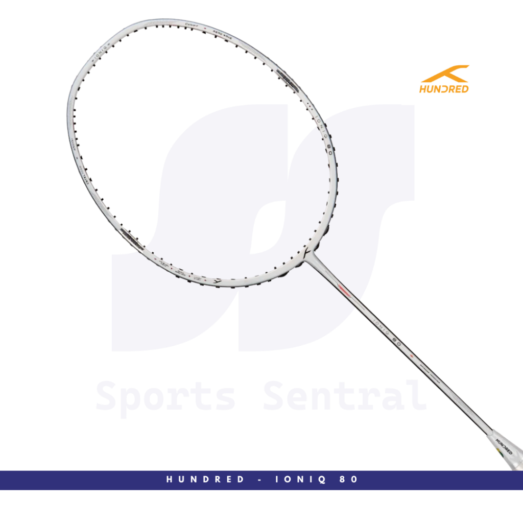 Hundred Raket Badminton Ioniq 80 Free Cover + Senar + Kaos + Jasa Pasang