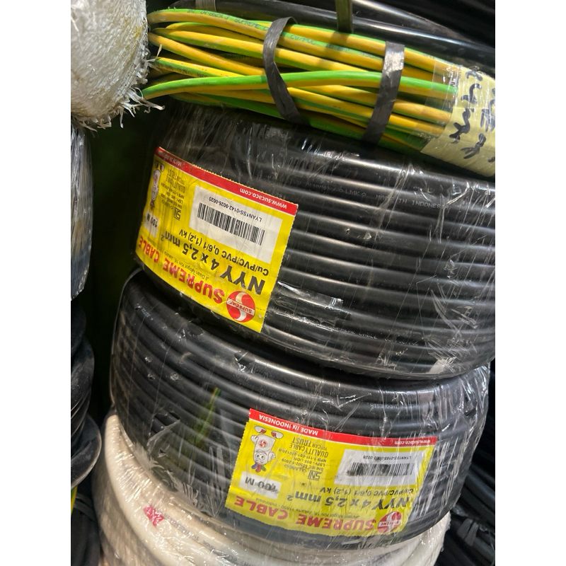 Kabel Supreme NYY 4x2.5 Tunggal Hitam 50m 100m / NYY 4x2,5 Supreme Hitam NYY 4x2.5mm Supreme