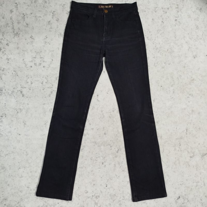 Celana panjang jeans denim fading UNIQLO HIGH RISE SKINY FIT