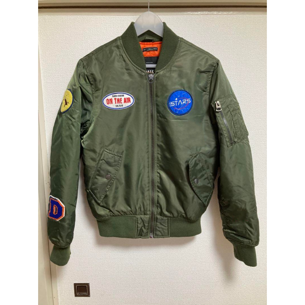ZARA Man Bomber Jacket With Patches Original 100% Size S