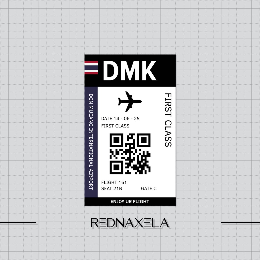 

Stiker Vinyl Airplane Ticket DMK Travel Suitcase Sticker