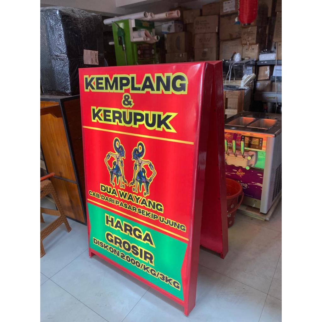 Standing Banner lampu ukuran 120x60 cm