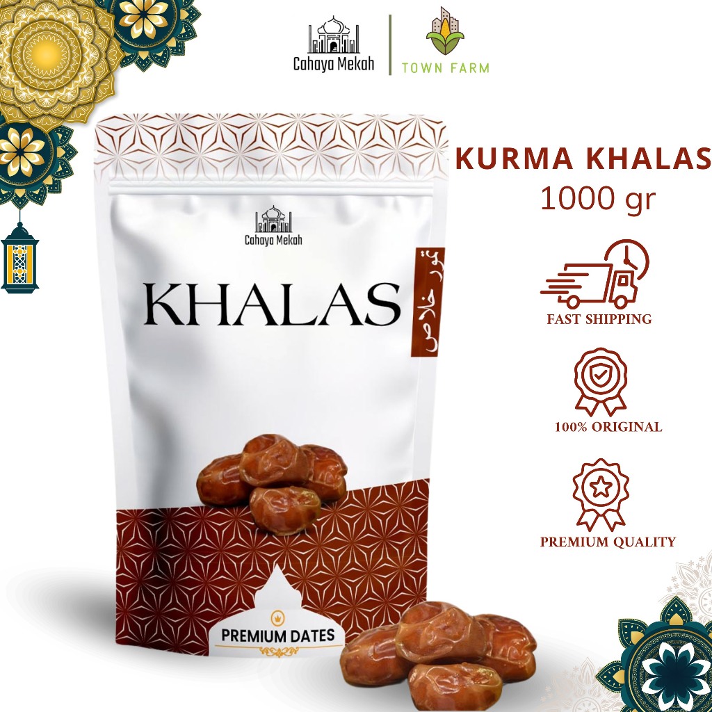 

Cahaya Mekah Kurma Khalas Ukuran Pouch 1Kg High Quality Kurma Lembut Manis Premium Original