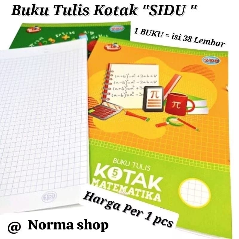 

( Harga per 1pcs )BUKU TULIS KOTAK ' SIDU ' ( 1BUKU = isi 38 lembar )