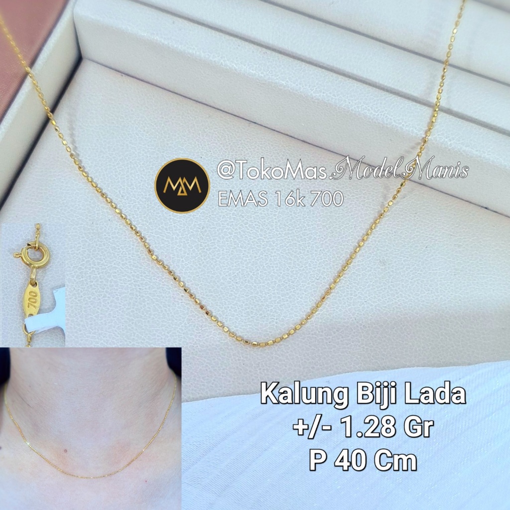 Kalung Biji Lada Kecil Kuning 700 kadar 16k