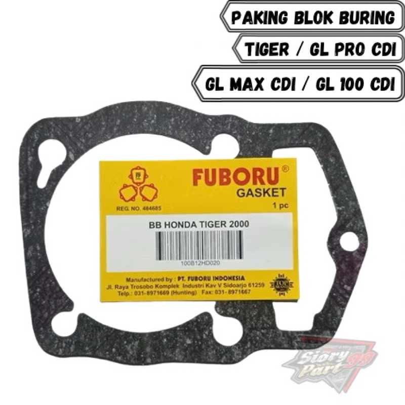 PAKING BLOK BURING TIGER / GL PRO CDI / GL MAX CDI / GL 100 CDI PERPAK GASKET BAWAH / KAS FUBORU