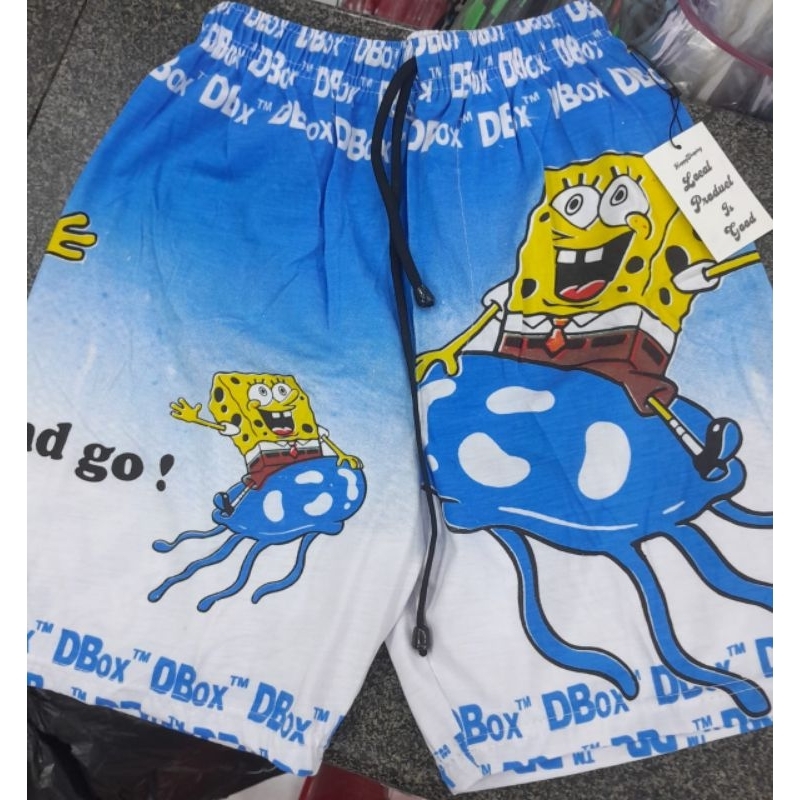 Gambar Spongebob Ubur Celana Pendek Katok Kolor Boxer Pria Cowo BB 45-65Kg