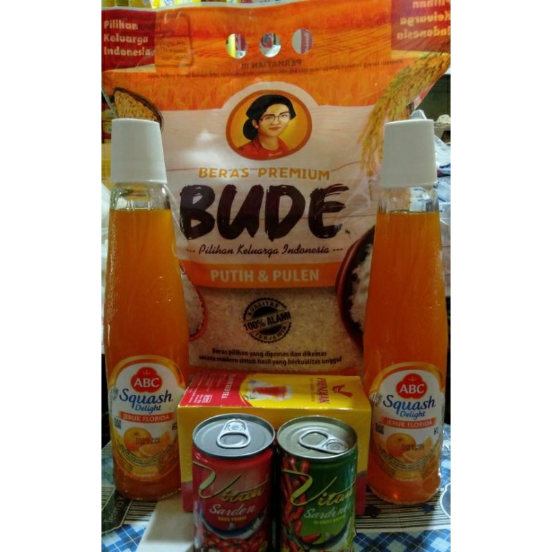 

Paket A ( beras - sirup - sarden - teh )