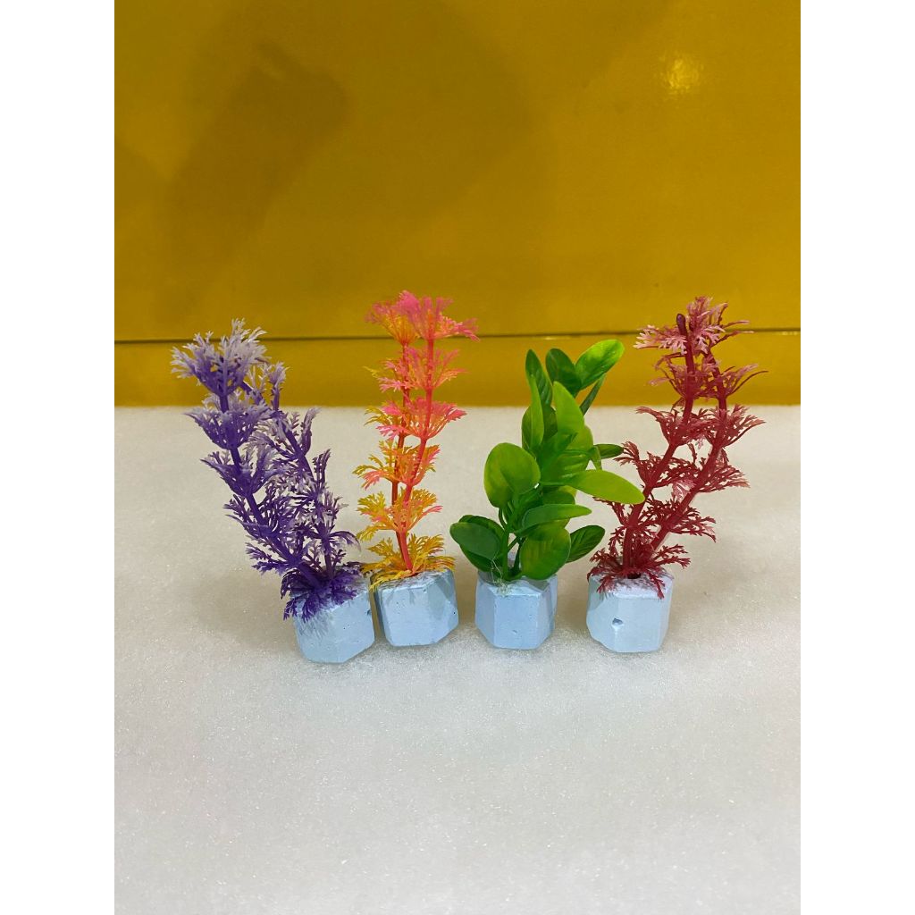 TANAMAN AIR BUATAN TANAMAN PLASTIK HIASAN AQUARIUM AQUASCAPE MOTIF DAUN TANAMAN AIR ARTIFICIAL