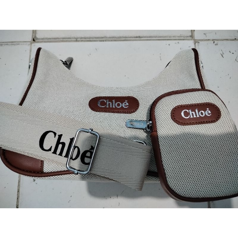 Tas Sling Bag Original Chloe warna putih
