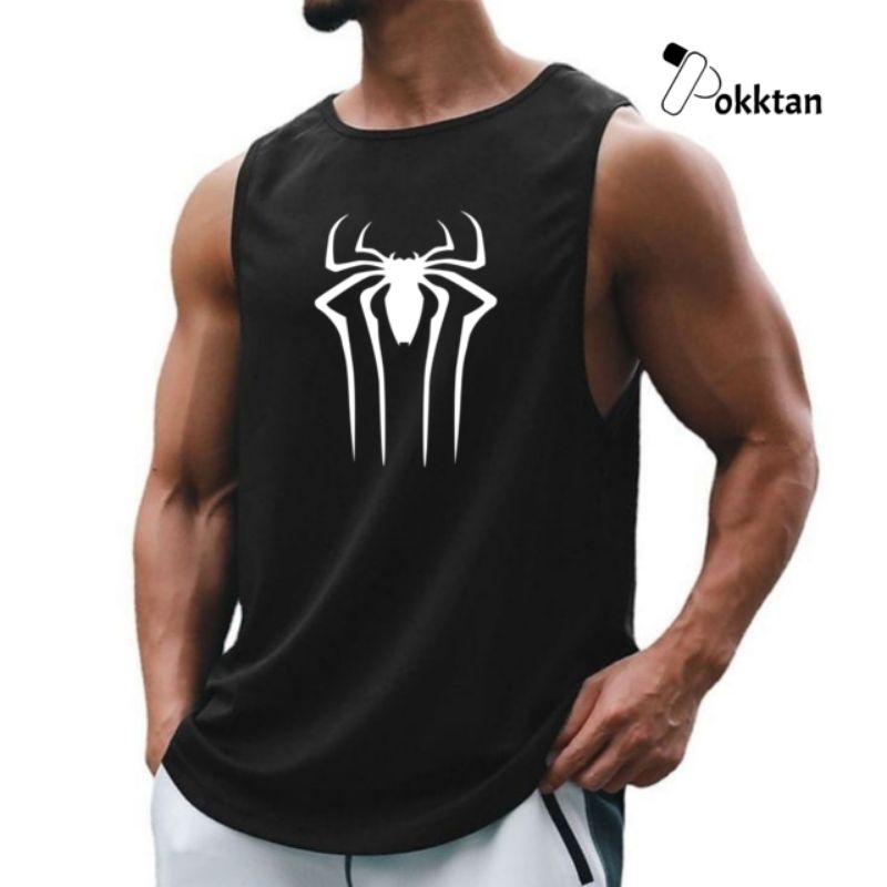 KAOS OLAHRAGA SINGLET GYM FITNESS SPIDERMAN/ KAOS SPIDERMAN/ KAOS OLAHRAGA SINGLET PRIA