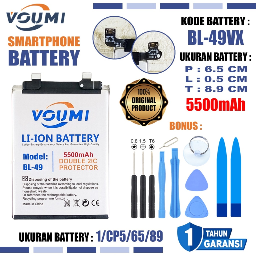VOUMI BL-49VX Baterai Double Power high Capacity Compatible Hp Infinix Note 40 pro NFC 4G / X6850