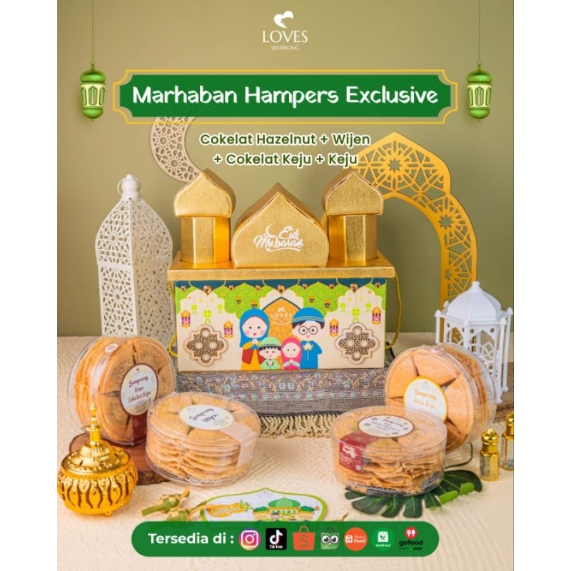 

MARHABAN HAMPERS EXCLUSIF / HAMPERS LEBARAN BY LOVES SEMPRONG / HAMPERS RAMADHAN 2025 / PARCEL RAMADHAN ( READY / PO / STOK TERBATAS )