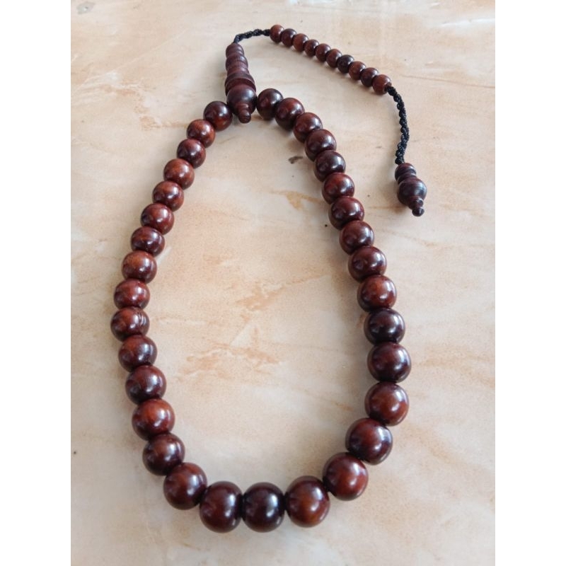 tasbih stigi 12mm 33 butir tasbih kayu stigi
