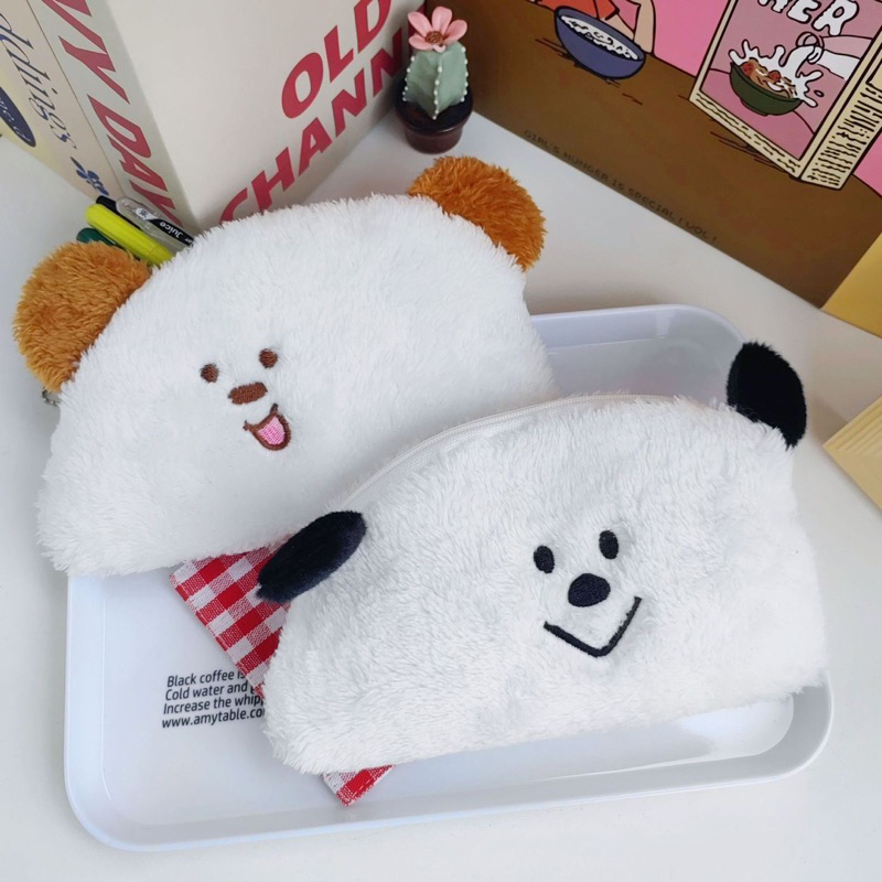 

Kotak Pensil Bulu Halus Little Puppy / Kostak Serbaguna Pouch Dompet Makeup Multifungsi Lucu Korea