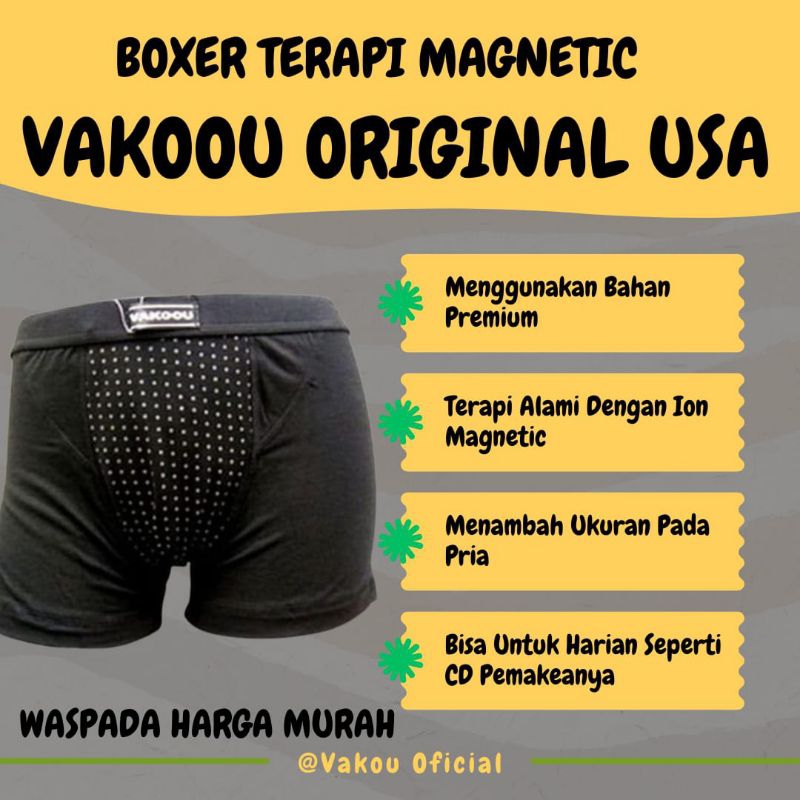 VAKOOU ORIGINAL Celana Boxer Magnet Terapi Pria Dewasa Vakoou Terbukti Ampuh