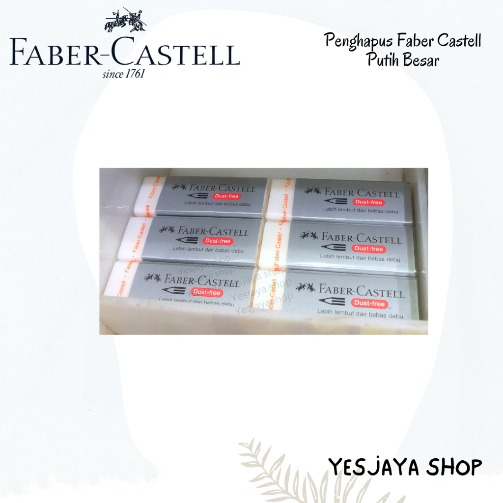 

{1 pc} Penghapus Faber Castell Putih Besar 187120 / Eraser Stip Besar Putih Faber Castell / Penghapus Karet Faber Castell