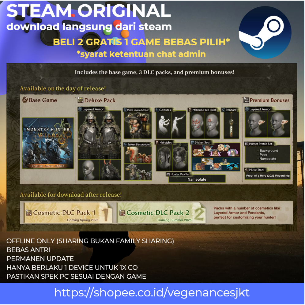 Monster Hunter Wilds Premium Deluxe Edition PC Game Sharing Original + Latest Update