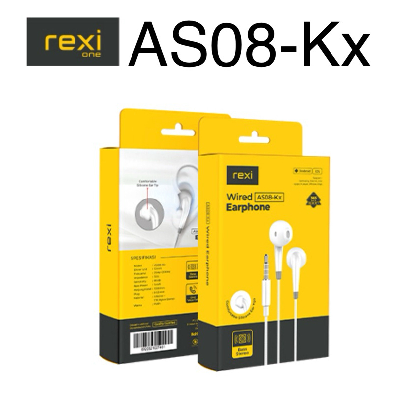 Rexi AS08-Kx Headset Wired Stereo Bass, Earphone Wired As08K
