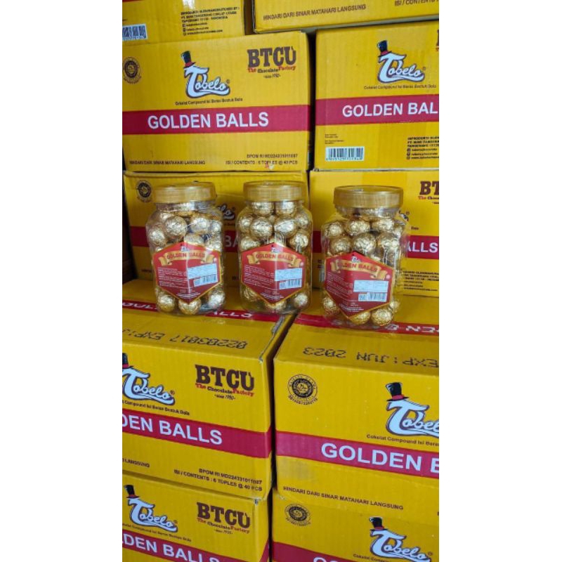 

jual perkardus per karton per dus TOPLES TOBELO GOLDEN BALLS 240gr biskuit coklat