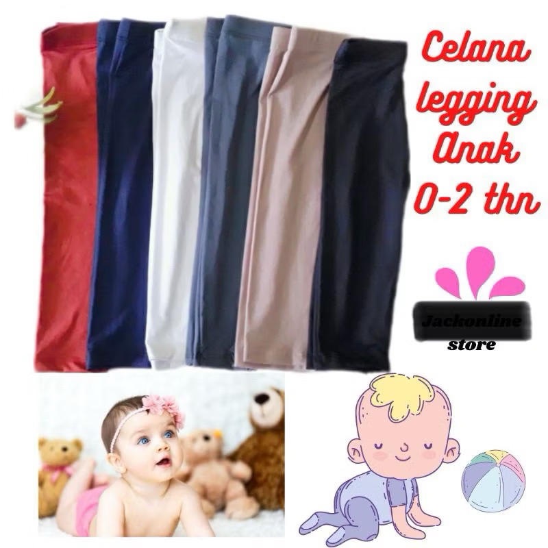 Legging anak polos  0  - 2 tahun / legging bayi / legging anak