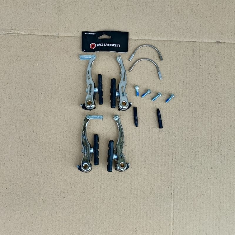 Rem V-brake Set Polygon Monarch Depan Belakang Silver