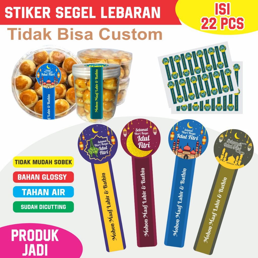 

Isi 22 Pcs Stiker Label Segel Kue Nastar Stiker Lebaran Stiker Segel Untuk Kue Anti Air Stiker Hampers