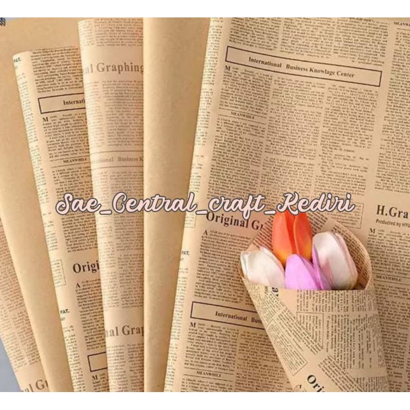 

Flower Wrapping Paper Vintage Motif Koran FREE PACKING Kertas Buket Motif Koran