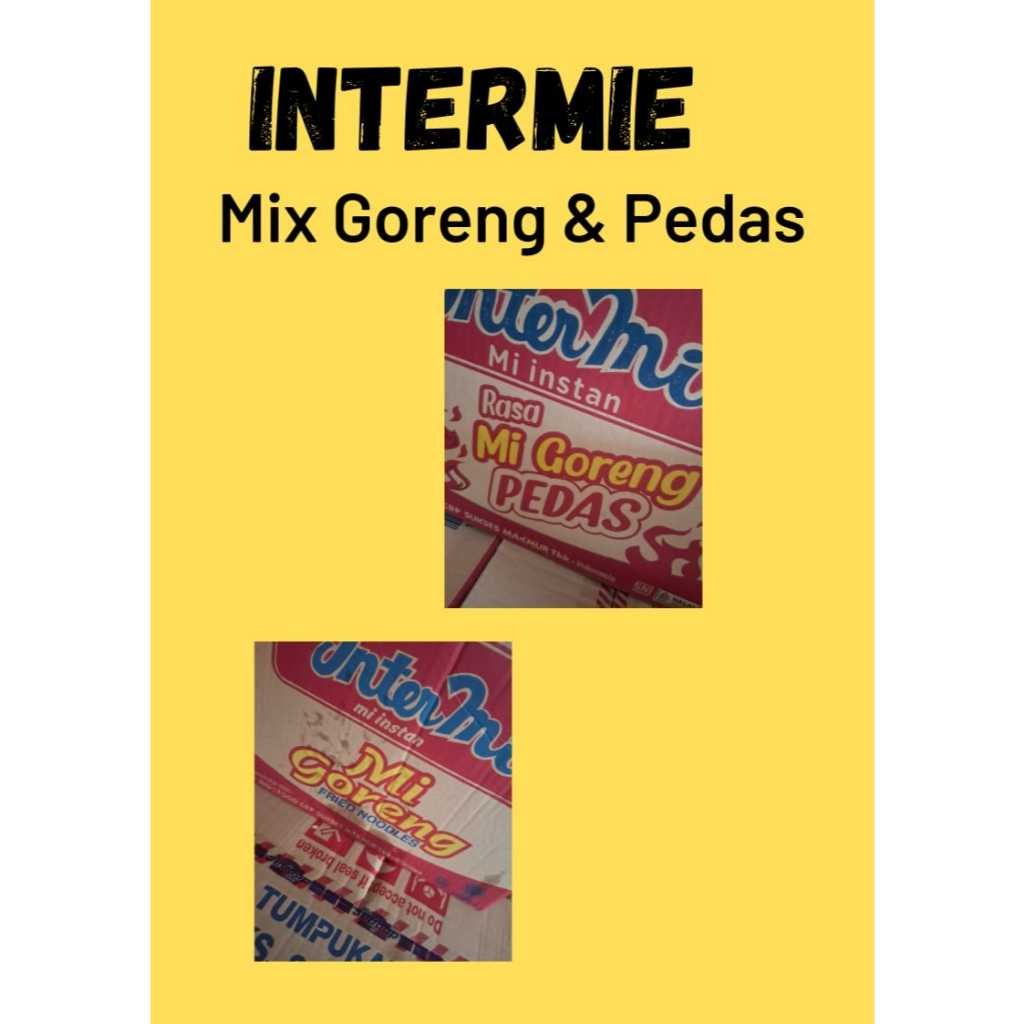 

INTERMIE GORENG DAN PEDAS MIX 1DUS ISI 40PCS (20PEDAS,20GORENG)