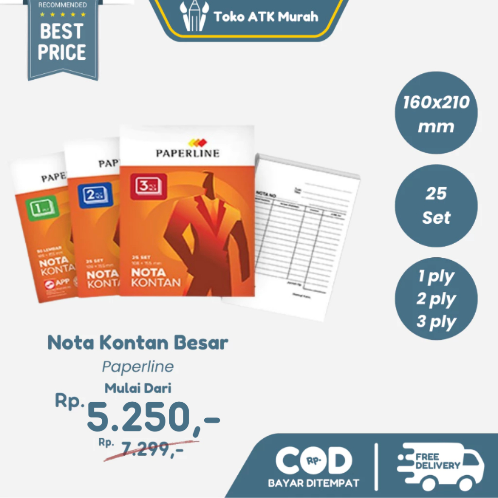 

Buku Nota Kontan Besar Paperline 1ply / 2ply / 3ply Rangkap 50 25 Lembar (NK B1 B2 B3 NCR)