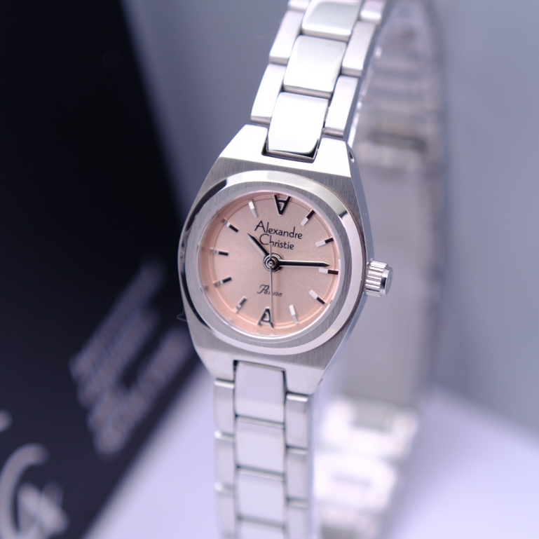 Alexandre Christie Wanita Terbaru Original Warna Silver Dial Pink - AC2B67 Sapphire - All Stainless 