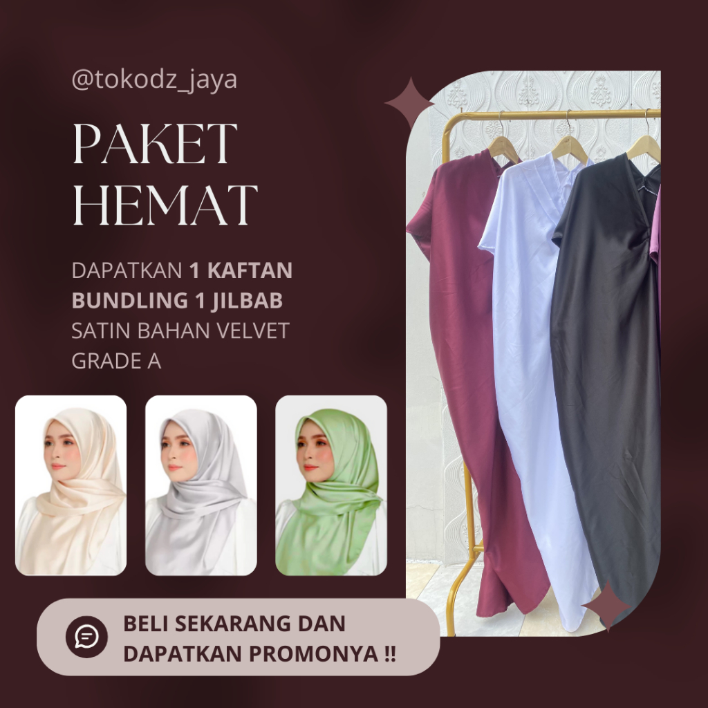 [PAKET HEMAT] kaftan satin premium - kaftan polos - kaftan hari raya - kaftan lebaran - kaftan konda