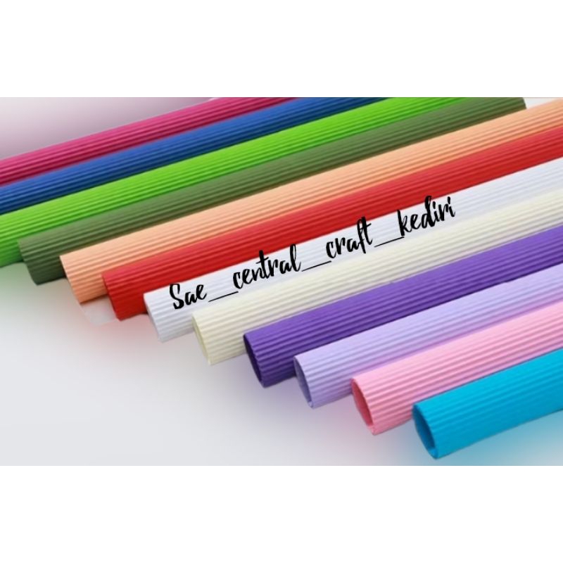 

ECER !! Kertas Buket Motif Garis FREE PACKING Cellophane Corrugated Paper Kertas Buket Bunga Flower Wrapping