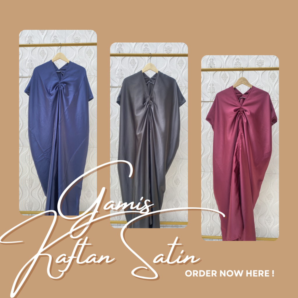 Gamis Remaja 2025 Kaftan Viral Kaftan Lengan Pendek Fashion Muslimah Baju Kaftan Satin Velvet Jumbo 