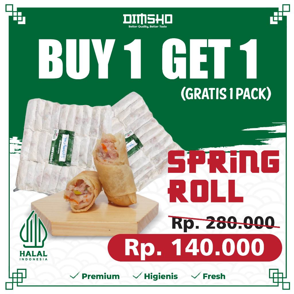 

(BUY 1 GET 1) DIMSUM SPRING ROLL II GRATIS 1 PACK ISI 30 PCS II SPRING ROLL 1 PACK ISI 30 PCS
