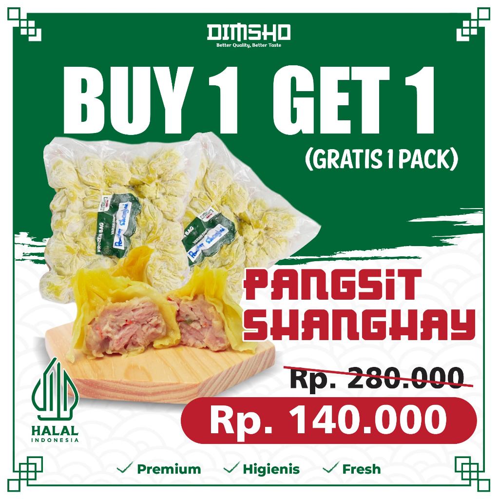 

(BUY 1 GET 1) DIMSUM PANGSIT SHANGHAY II GRATIS 1 PACK ISI 30 PCS II PANGSIT SHANGHAY 1 PACK ISI 30 PCS