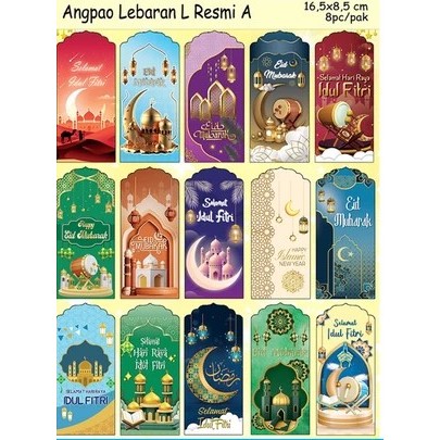 

A2 | Murah!! (1Pak isi 8Pcs) Amplop Idul Fitri motif RESMI uk L panjang, Angpao Lebaran motif uk L, GROSIR ANGPAO LEBARAN