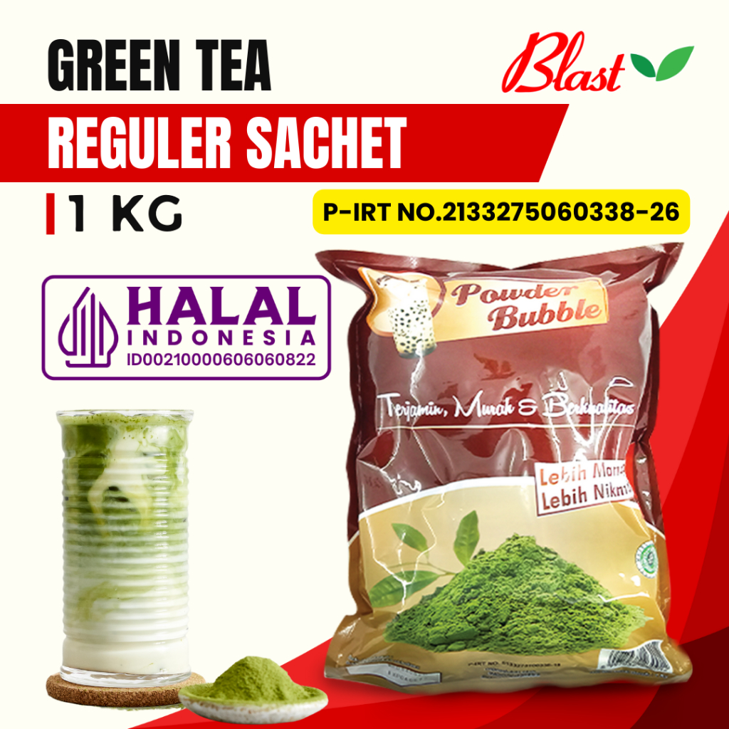 

Bubuk GREEN TEA 1 KG - Mix Creamer + Gula / Bubuk Minuman Rasa Teh Hijau - Powder Drink Matcha