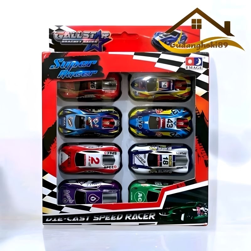 

Mainan Die-Cast Mobil Metal 8 PCS / Mainan Mobil Metal Isi 8 Pcs / Fashion Sport Car