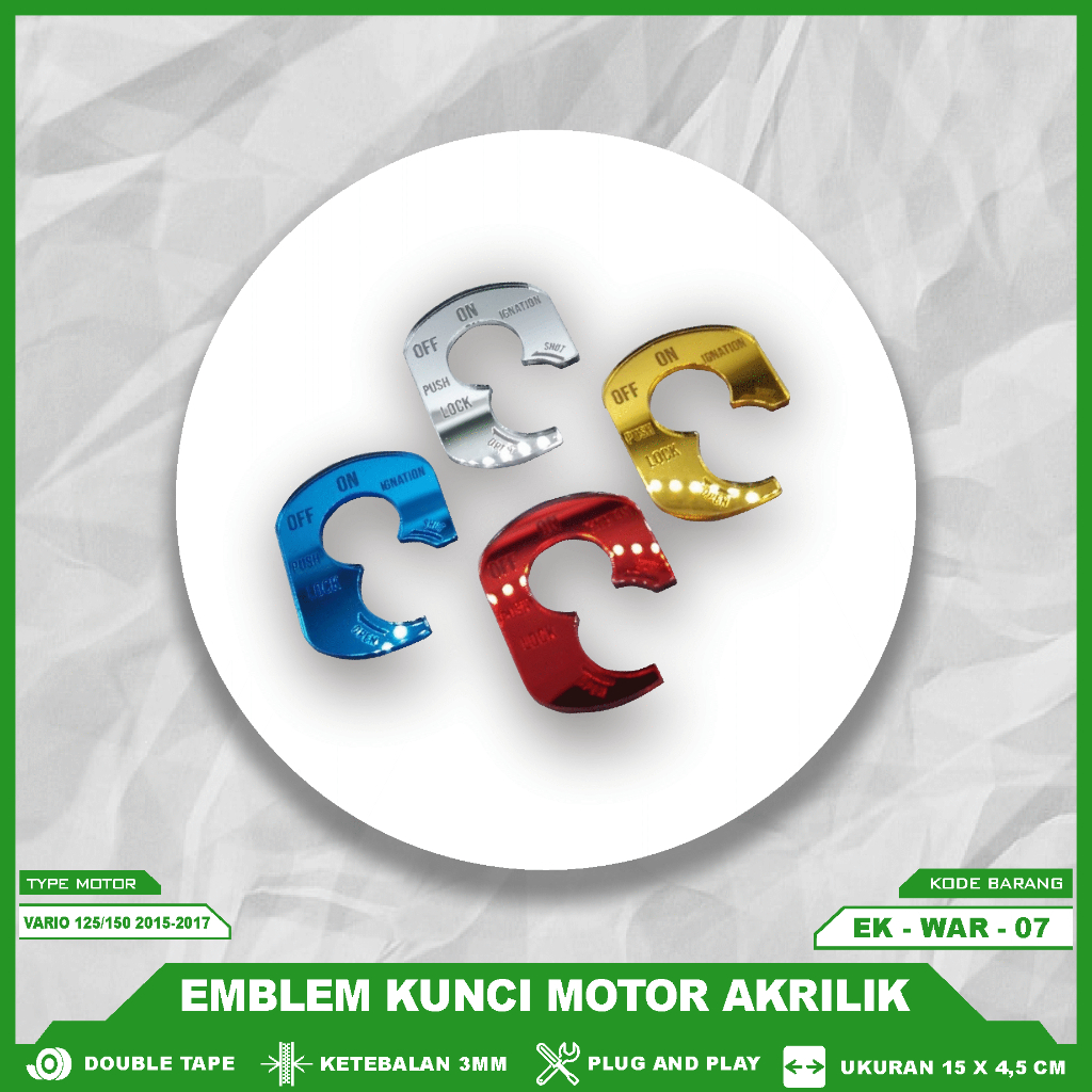 EMBLEM KUNCI AKRILIK - EMBLEM KONTAK SCOOPY KARBU, BEAT KARBU, VARIO KARBU, REVO FI EK WAR 07
