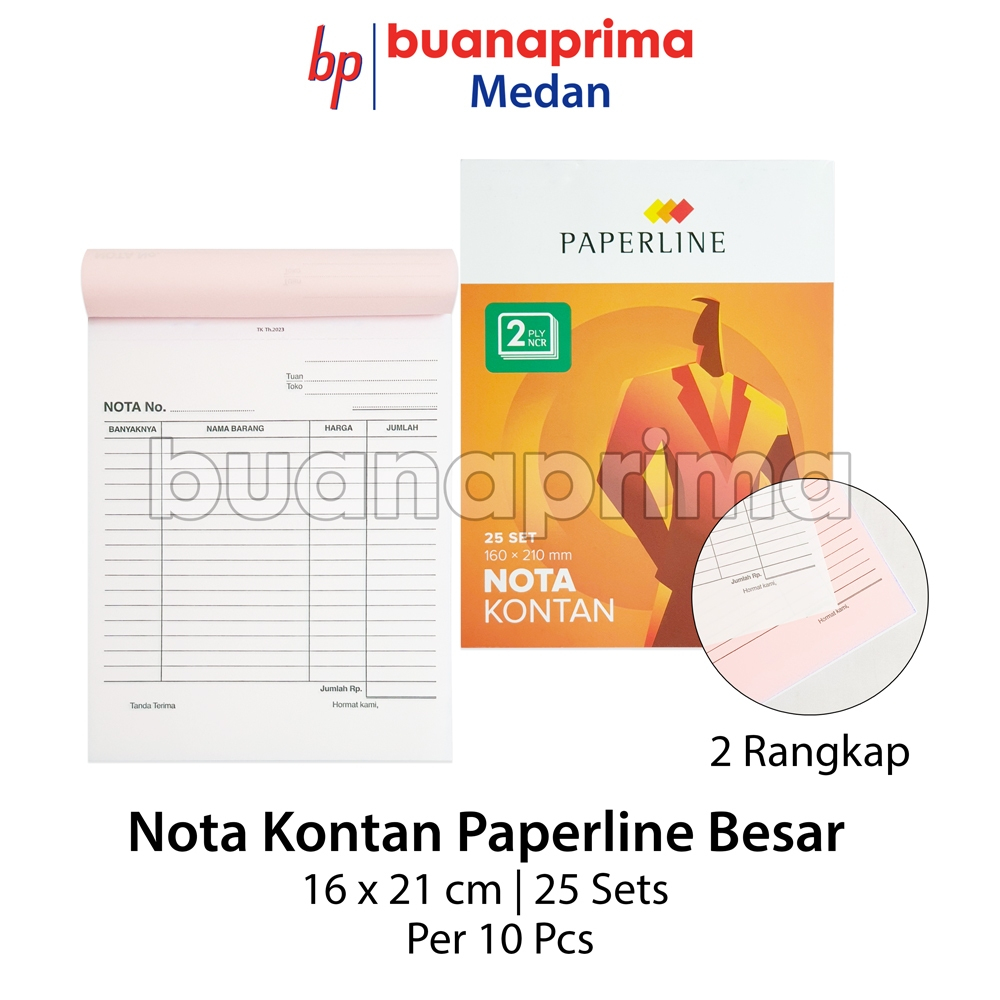 

Nota Kontan Rangkap 2 ply Besar Paperline isi 10 pcs Buku Bon Faktur NCR