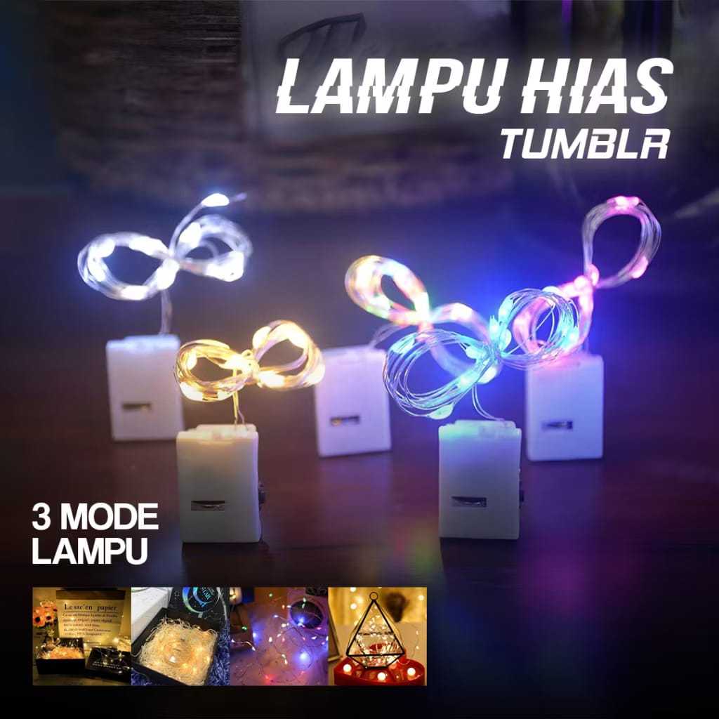 Lampu Led Kawat Hias 1 Meter Gift Box Bunga Balon Lampu Tumblr Kawat Hias Dekorasi Baterai 1M 2M Hia