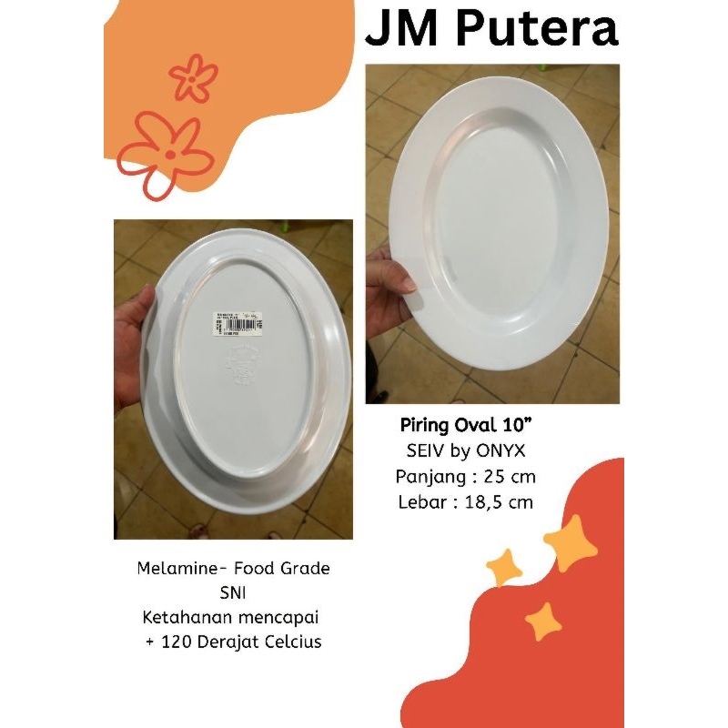 Piring Oval 10" Melamin Onyx