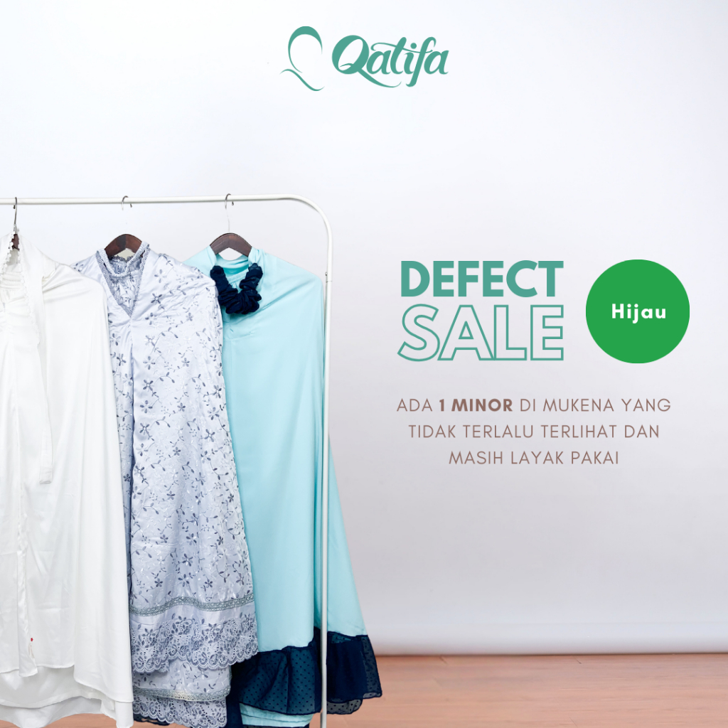 Mukena Reject Defect Sale Rijek Pabrik Defect Hijau by Rumah Qatifa