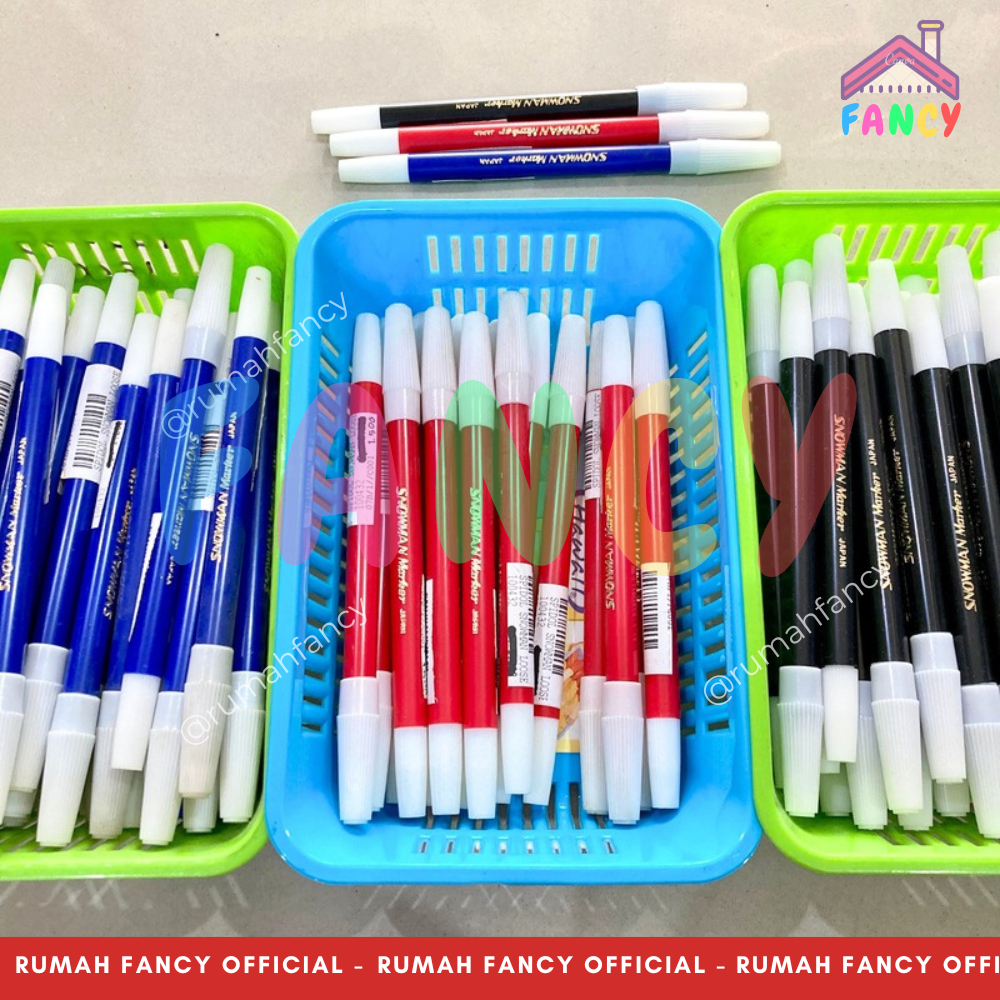 

[6 PCS] SPIDOL SNOWMAN MARKER KECIL warna Hitam / Merah / Biru