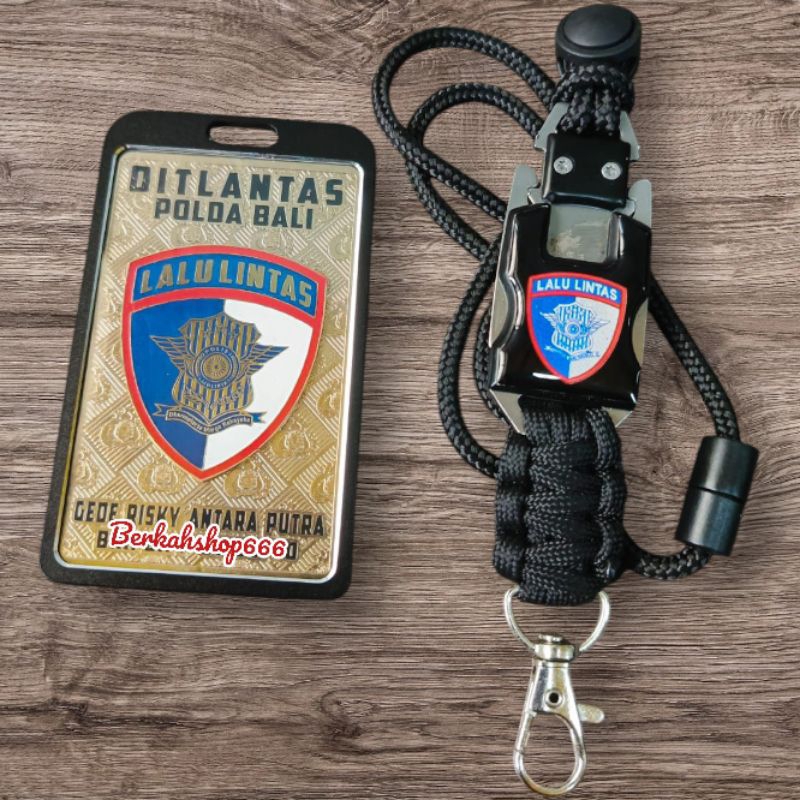 

Plat lencana id card set holder custom logo Ditlantas polri